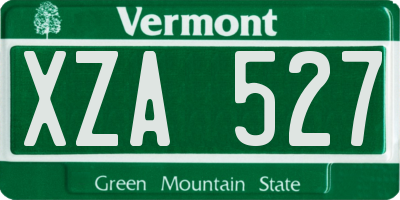 VT license plate XZA527