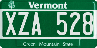 VT license plate XZA528