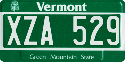 VT license plate XZA529