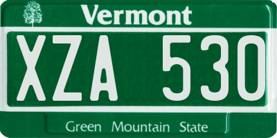 VT license plate XZA530