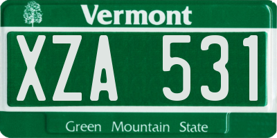 VT license plate XZA531