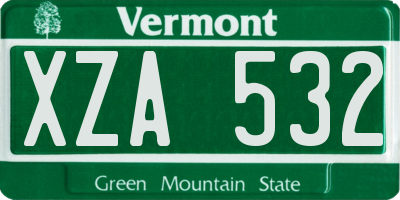 VT license plate XZA532