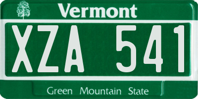 VT license plate XZA541