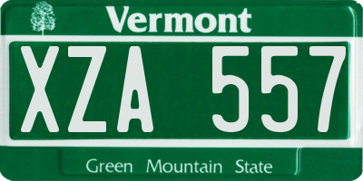 VT license plate XZA557