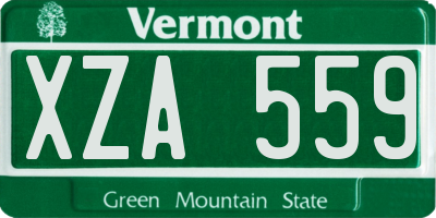 VT license plate XZA559