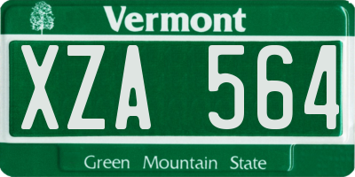 VT license plate XZA564