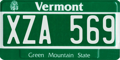 VT license plate XZA569