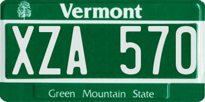 VT license plate XZA570