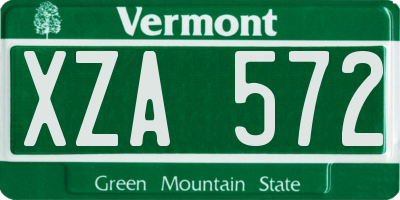 VT license plate XZA572