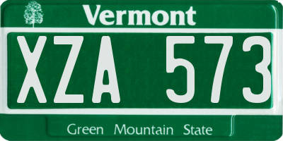 VT license plate XZA573