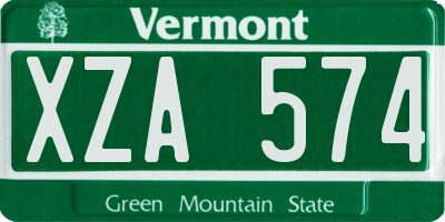 VT license plate XZA574