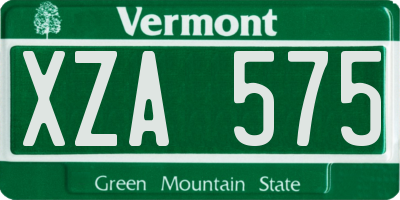 VT license plate XZA575