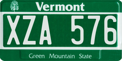 VT license plate XZA576