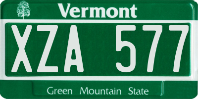 VT license plate XZA577
