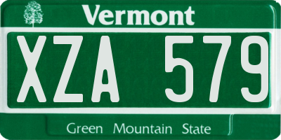 VT license plate XZA579