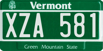VT license plate XZA581
