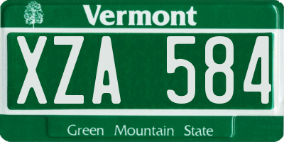 VT license plate XZA584