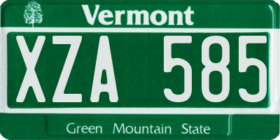 VT license plate XZA585