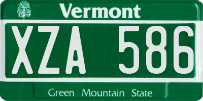 VT license plate XZA586