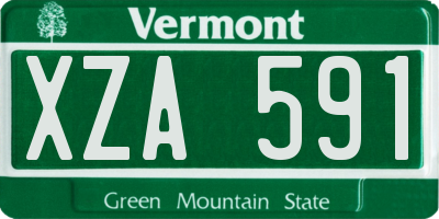 VT license plate XZA591