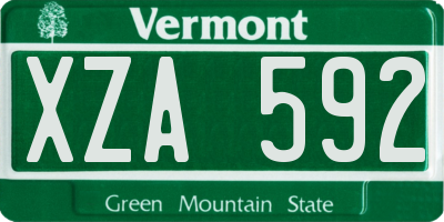 VT license plate XZA592