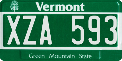 VT license plate XZA593