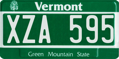 VT license plate XZA595