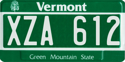 VT license plate XZA612