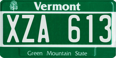 VT license plate XZA613