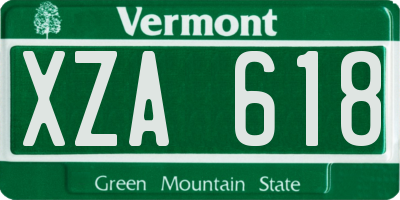 VT license plate XZA618