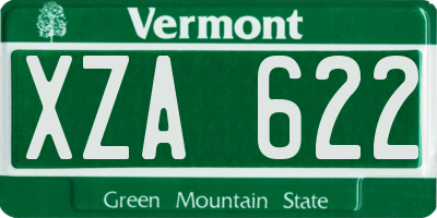 VT license plate XZA622