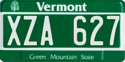 VT license plate XZA627