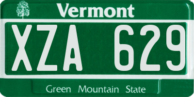 VT license plate XZA629