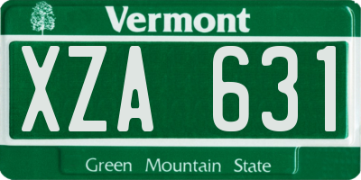 VT license plate XZA631