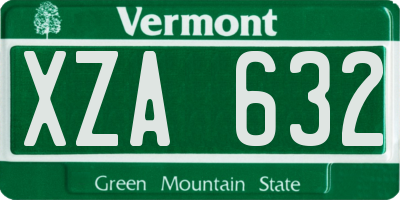 VT license plate XZA632