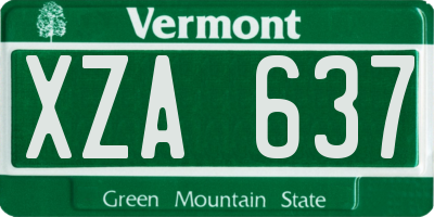 VT license plate XZA637