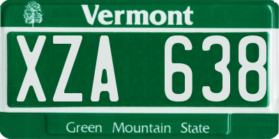 VT license plate XZA638
