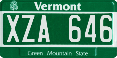 VT license plate XZA646