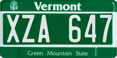 VT license plate XZA647