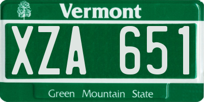 VT license plate XZA651
