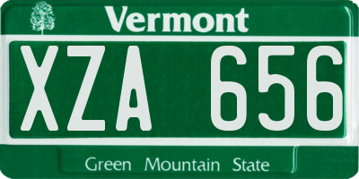 VT license plate XZA656
