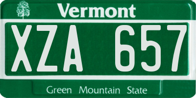 VT license plate XZA657