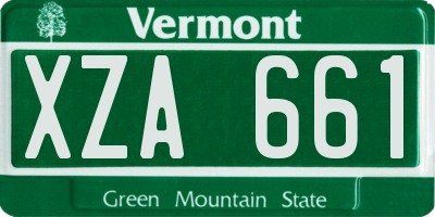 VT license plate XZA661