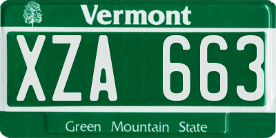 VT license plate XZA663