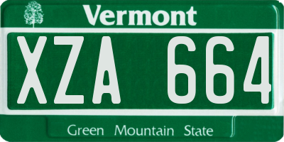 VT license plate XZA664