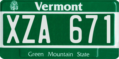 VT license plate XZA671