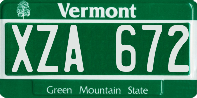 VT license plate XZA672