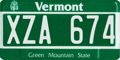 VT license plate XZA674