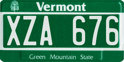 VT license plate XZA676