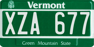 VT license plate XZA677
